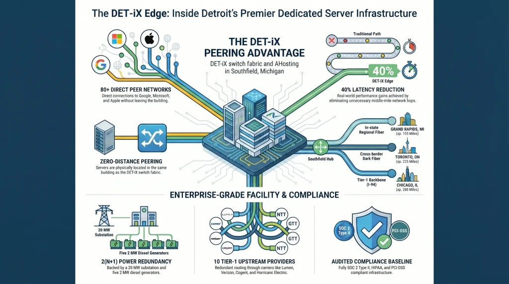 Ahosting Detroit Dedicated Servers Infrastructure Overview Inforgraphic