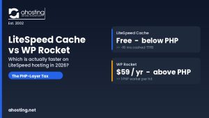 litespeed cache vs wp rocket comparison showing server-level versus PHP-level caching on LiteSpeed hosting - AHosting