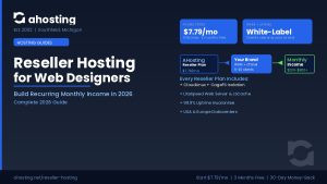reseller hosting for web designers — WHM and cPanel income flow diagram — AHosting