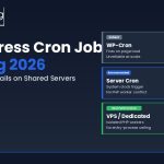 wordpress cron jobs hosting — WP-Cron vs server cron architecture diagram on AHosting CloudLinux